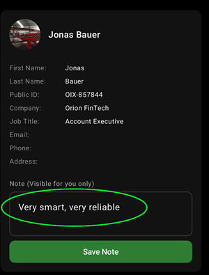 Contact notes